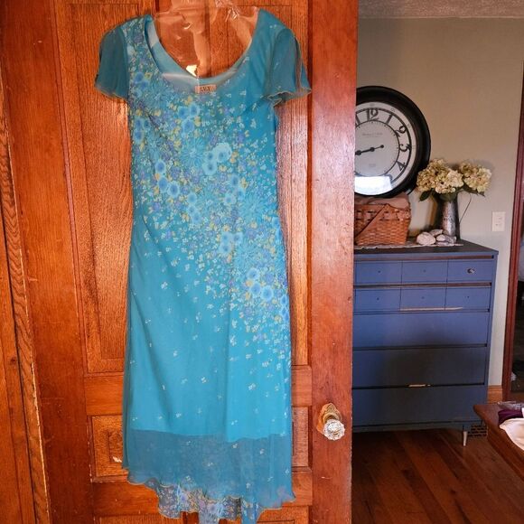 Ivy Women’s 8 Y2K Floral Chiffon Flowy Slip Dress – Fairycore Vintage - Picture 1 of 5